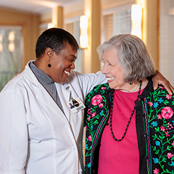 resident and a staff member